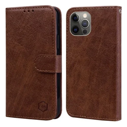 Funda para Teléfono iPhone 11 Pro Skin Feeling Oil Textura de Cuero Pu + TPU (Marrón)