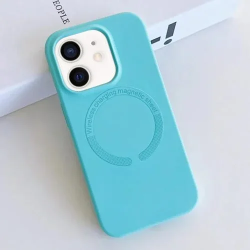 Funda para Teléfono iPhone 11 Silicona Líquida Magnética Magsafe (Azul Lago)