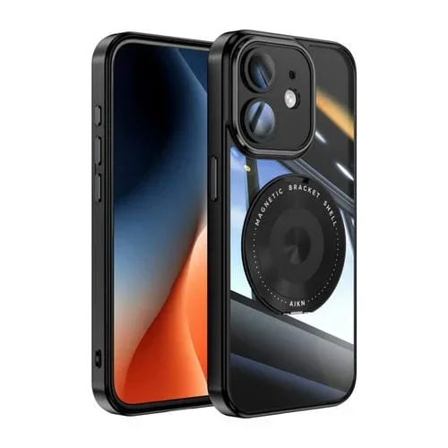 Funda para Teléfono iPhone 12 360 Holder Magsafe Acrylic Hybrid TPU (Negro)