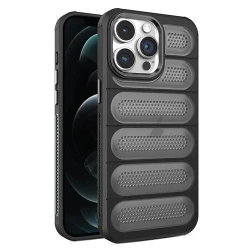 Funda para Teléfono iPhone 12 Pro Cooling Armor Transpirable Malla Translúcida (Negro)
