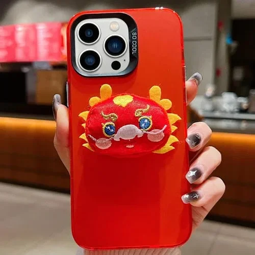 Funda para Teléfono iPhone 12 Pro Lion Dance Plush Doll Año Nuevo (Dragón)