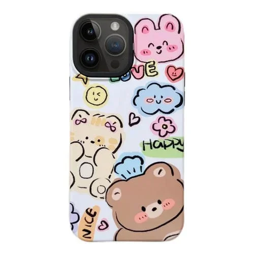 Funda para Teléfono iPhone 12 Pro Max 2 En 1 PC + TPU a Prueba de Golpes (Oso)