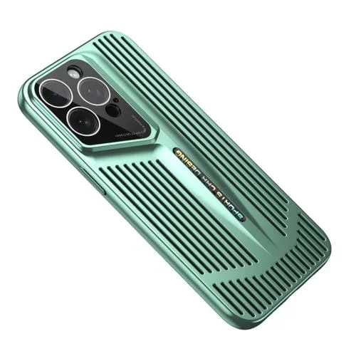Funda para teléfono iPhone 12 Pro Max Blade Cooling PC Cobertura Total (Cian)
