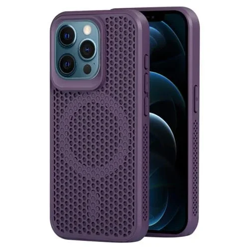 Funda para Teléfono iPhone 12 Pro Max Magsafe con Disipación de Calor Magnética (Púrpura Oscuro)