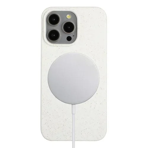 Funda para Teléfono iPhone 12 Pro Wheat Magsafe Material de Paja Magnético + TPU (Blanco)