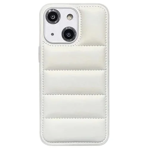 Funda para Teléfono iPhone 13 Airbag de Edredón con Orificio Fino (Blanco)