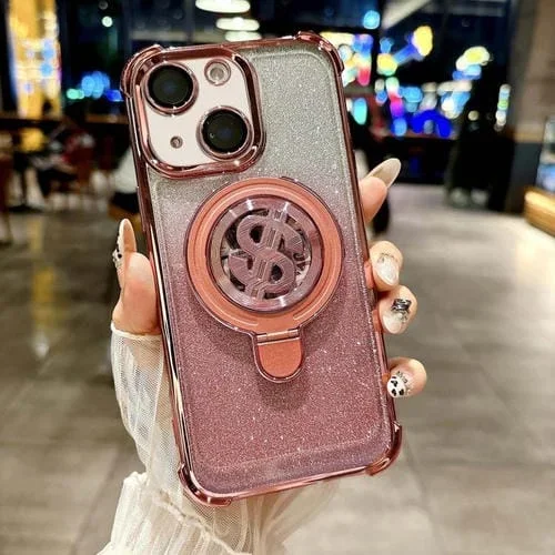 Funda para Teléfono iPhone 13 con Soporte Magsafe y Película para Lente (Rosa)