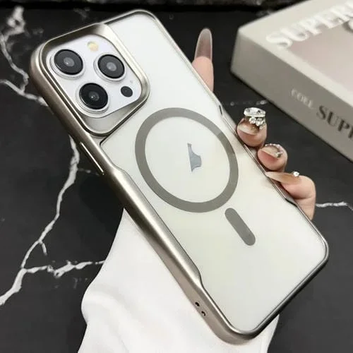 Funda para Teléfono iPhone 13 Pro Blade Galvanoplastia Esmerilada Magsafe Magnética (Oro)