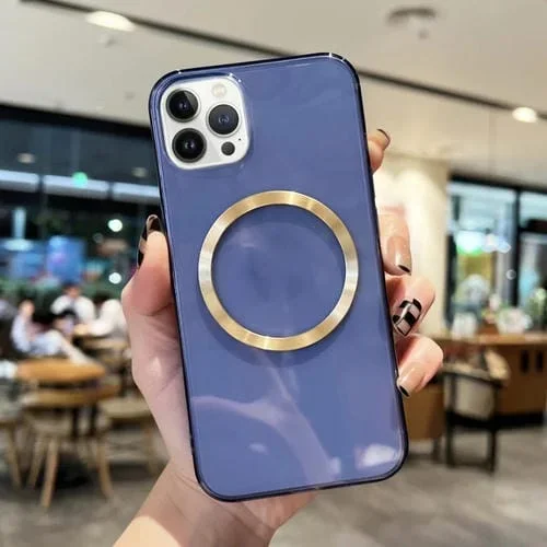 Funda para Teléfono iPhone 13 Pro Cd Texture Magsafe TPU (Azul Oscuro Transparente)