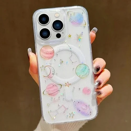 Funda para Teléfono iPhone 13 Pro Cosmic Star Magsafe TPU (Transparente)