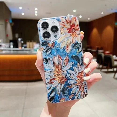Funda para Teléfono iPhone 13 Pro Cosmos4 TPU Epoxi Pintura al Óleo (Blanco)