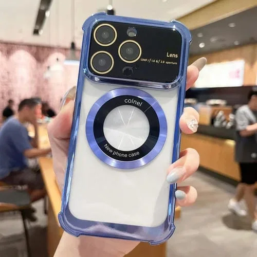 Funda para Teléfono iPhone 13 Pro Magsafe TPU a Prueba de Golpes con Película para Lentes (Azul)