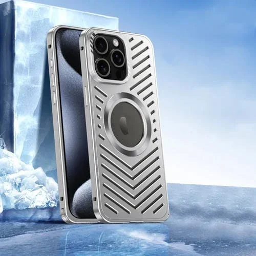 Funda para Teléfono iPhone 13 Pro Max Magsafe con Refrigeración Metal Magnético (Plata)