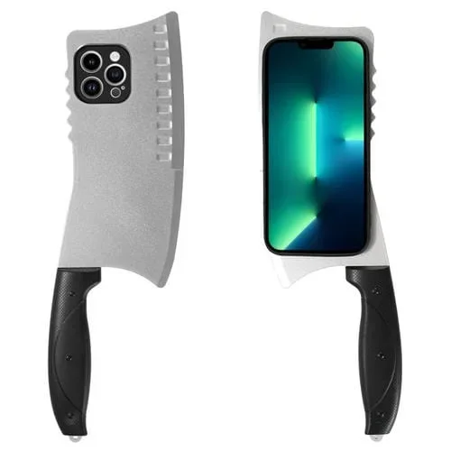 Funda para Teléfono iPhone 13 Pro Max TPU + PC Cuchillo de Cocina Simulado (Plata)