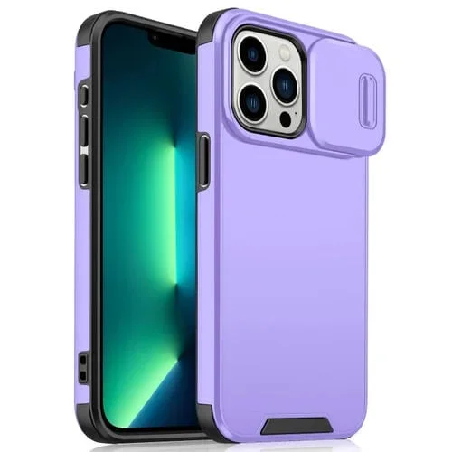 Funda para Teléfono iPhone 13 Pro Sliding Camshield TPU + PC (Púrpura)