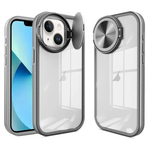 Funda para Teléfono iPhone 13 Round Camshield TPU Hybrid (Gris)
