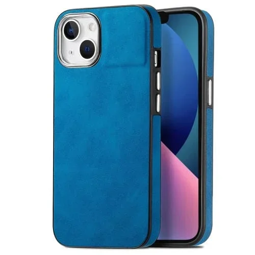 Funda para Teléfono iPhone 13 Skin-Feel Galvanoplastia TPU a Prueba de Golpes (Azul)