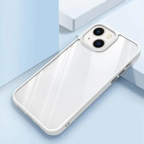 Funda para Teléfono iPhone 14 Clear Back a Prueba de Golpes (Blanco)