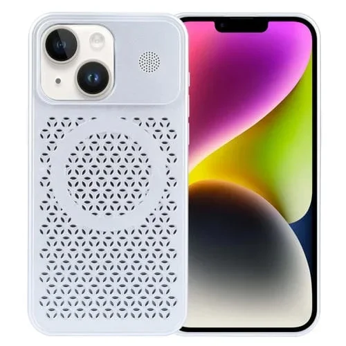Funda para Teléfono iPhone 14 Plus Magsafe Aromaterapia Panal (Plateado)