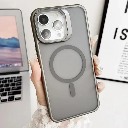 Funda para Teléfono iPhone 14 Pro J3 Magsafe Frame Bracket a Prueba de Golpes (Gris)