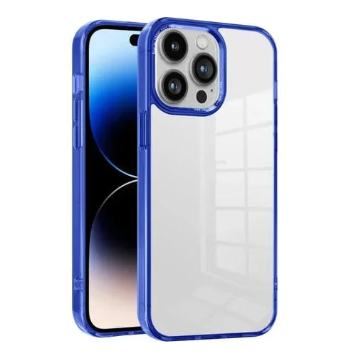 Funda para Teléfono iPhone 14 Pro Max Ice Color Clear PC Hybrid TPU (Azul)