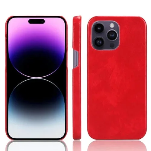 Funda para Teléfono iPhone 14 Pro Max Litchi Texture con Contraportada (Rojo)