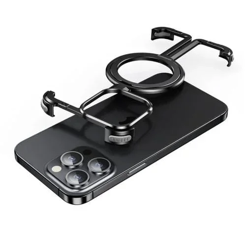 Funda para Teléfono iPhone 14 Pro Max Magsafe con Soporte Magnético sin Marco (Negro)
