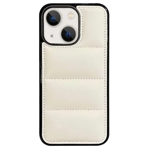 Funda para Teléfono iPhone 15 Airbag de Edredón con Agujero Grande (Blanco)