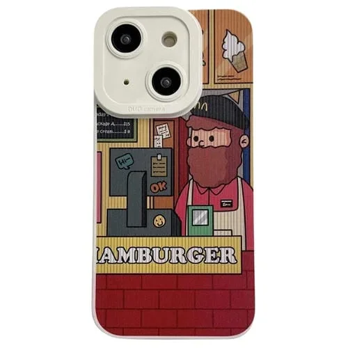 Funda para Teléfono iPhone 15 Liquid Angel Eyes Delantal Clerk TPU (Beige)
