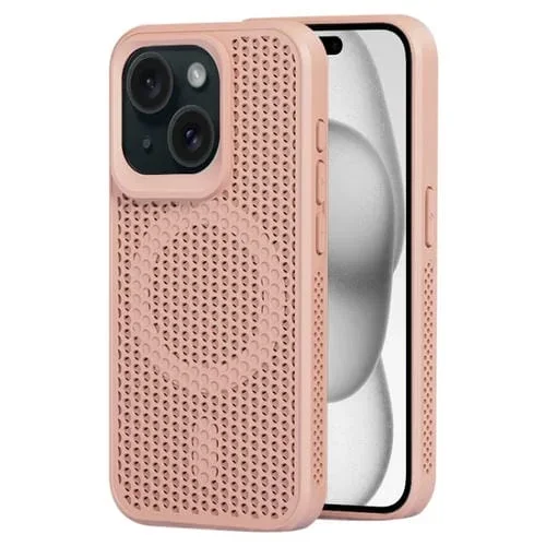 Funda para Teléfono iPhone 15 Magsafe con Disipación de Calor Magnética (Rosa)