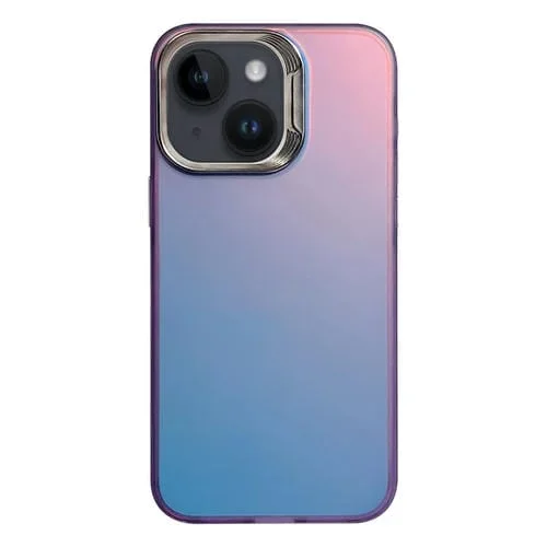 Funda para Teléfono iPhone 15 Plus 14 Plus PC + TPU Color Degradado Láser (Púrpura)