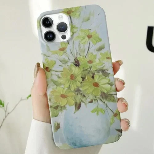 Funda para Teléfono iPhone 15 Pro Barniz Water Stick PC (Crisantemo Pequeño)