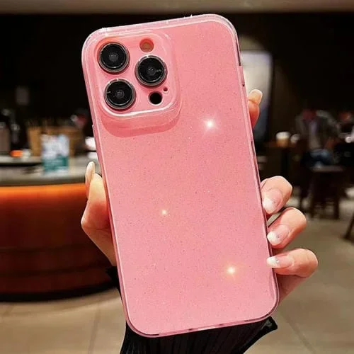 Funda para Teléfono iPhone 15 Pro Jelly Glitter TPU Color Sólido (Rosa)
