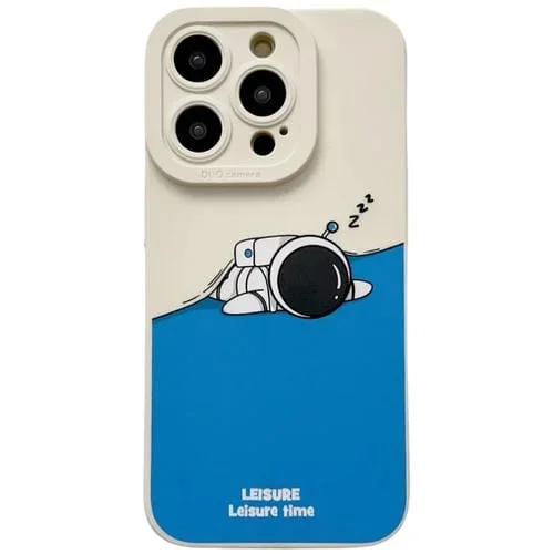 Funda para Teléfono iPhone 15 Pro Liquid Angel Eyes Astronaut TPU (Beige)