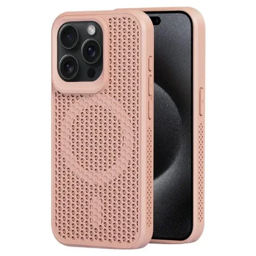 Funda para Teléfono iPhone 15 Pro Max Magsafe con Disipación de Calor (Rosa)