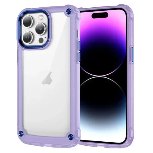 Funda para Teléfono iPhone 15 Pro Max Skin Feel TPU + PC (Púrpura Transparente)