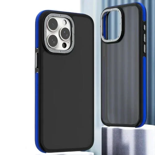 Funda para Teléfono iPhone 15 Pro Max TPU a Prueba de Golpes Doble Color (Azul)