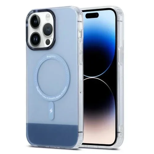 Funda para teléfono iPhone 15 Pro PC + TPU Imd Magsafe Magnética (Gris)