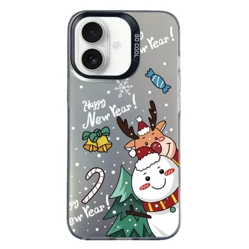 Funda para Teléfono iPhone 16 Ck059 Cobertura Total PC Serie Navideña (Negro)