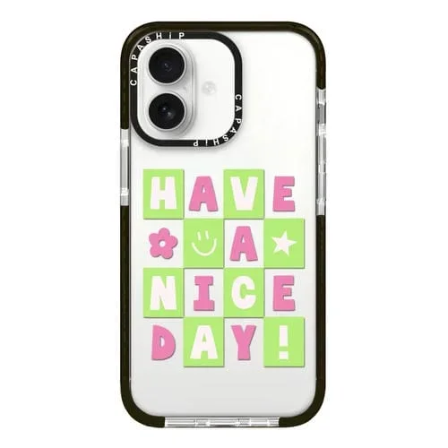 Funda para Teléfono iPhone 16 Cobertura Total Diseño Ilustración Simple (Buen Día A)
