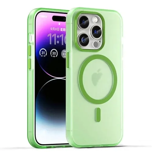 Funda para Teléfono iPhone 16 Pro Max Magsafe TPU + PC Cobertura Total (Verde)