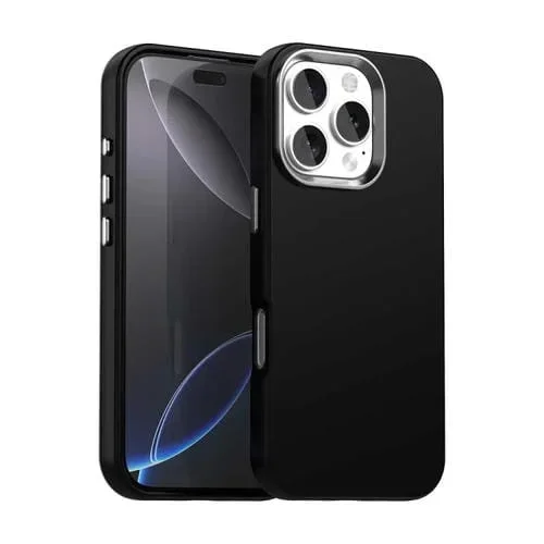 Funda para Teléfono iPhone 16 Pro Max Serie Colorida a Prueba de Golpes (Negra)