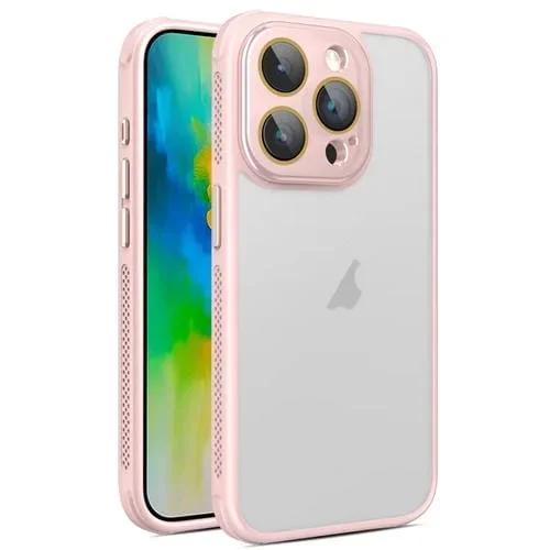 Funda para Teléfono iPhone 16 Pro Max Tacto de Piel y Enfriamiento Lateral (Rosa)