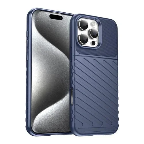 Funda para Teléfono iPhone 16 Pro Max Thunderbolt TPU Suave a Prueba de Golpes (Azul)