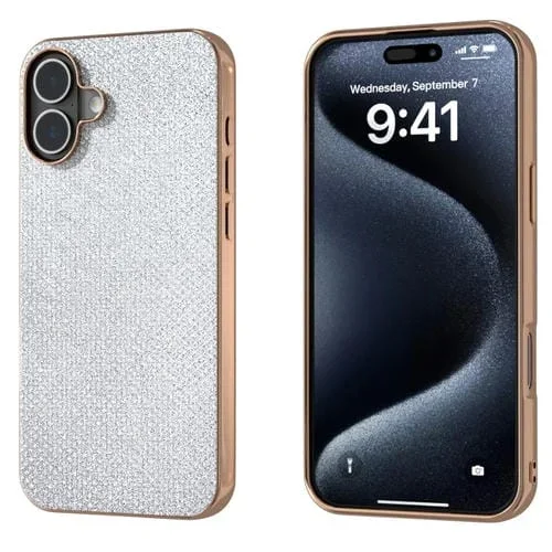 Funda para Teléfono iPhone 16 Textura de Diamante Nanorrevestimiento (Plateada)