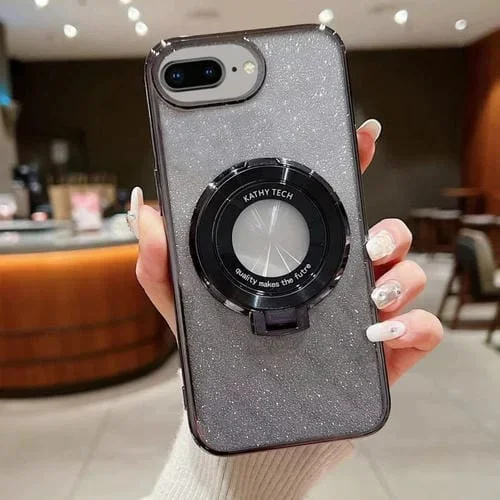 Funda para Teléfono iPhone 7 Plus/8 Plus Magsafe con Soporte Galvanizado y Brillo Degradado (Negro)