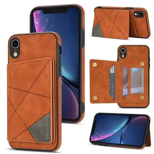 Funda para Teléfono iPhone Xr Line Card Holder (Marrón)