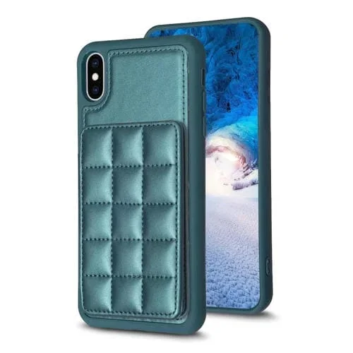 Funda para Teléfono iPhone Xs Max Grid Ranura para Tarjeta (Verde)