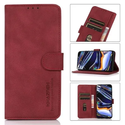 Funda para Teléfono Khazneh iPhone 16 Pro Max Cuero Textura Mate (Rojo)