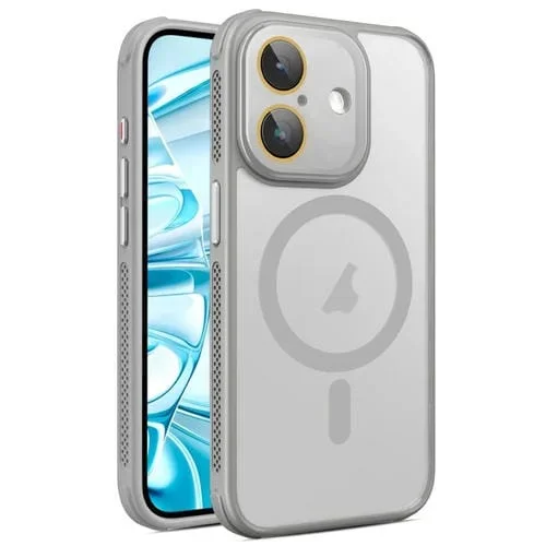 Funda para teléfono Magnética Magsafe con tacto de piel refrescante para iPhone 16 Plus (Gris)